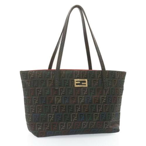 Authentic FENDI Zucchino Canvas Hand Bag Black Canvas: This item qualifies for FREE DOMESTIC SHIPPING to customers in the USA Brand: FENDI Size: W30 x H17 x D10cm(Approx) Color: Black Country/Region of Manufacture: Italy Material: Canvas Type: unknown Sty