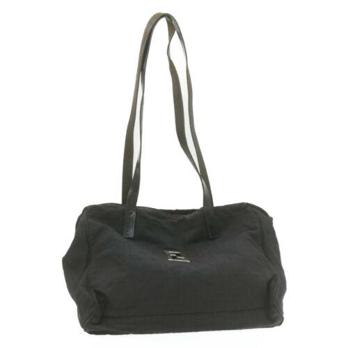 Authentic FENDI Zucca Canvas Tote Bag Black Nylon: This item qualifies for FREE DOMESTIC SHIPPING to customers in the USA Brand: FENDI Size: W35 x H25 x D13cm / Shoulder Drop 35cm(Approx) Color: Black Country/Region of Manufacture: Italy Material: Nyl