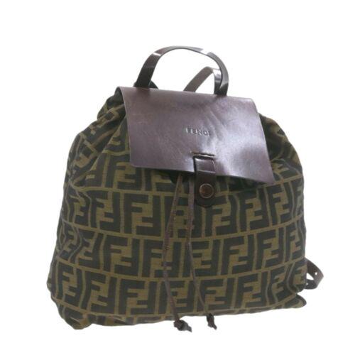 Authentic FENDI Zucca Canvas Backpack Brown Black Nylon: This item qualifies for FREE DOMESTIC SHIPPING to customers in the USA Brand: FENDI Size: W25 x H30 x D10cm(Approx) Color: Brown / Black Country/Region of Manufacture: Italy Material: Nylon Type: unkn