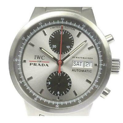 Authentic IWC for Prada GST Day-Date Chronograph: This item qualifies for FREE DOMESTIC SHIPPING to customers in the USA Product information Target: Men's Material: SS x SS Dial color: Silver Movement: automatic Ref.No: IW370802 Serial: 2939 / 8/2000