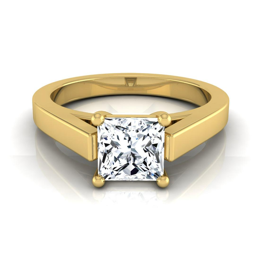 1ctw Princess Cut Diamond Solitaire Engagement Ring: This item qualifies for FREE DOMESTIC SHIPPING to customers in the USA A Classic Statement Of Style, This Igi-certified Diamond Solitaire Engagement Ring Showcases A 1-carat Princess Cut Center On A S