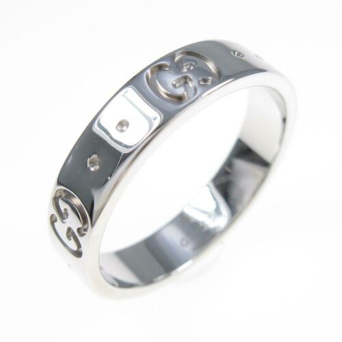 Authentic Gucci Icon ring: This item qualifies for FREE DOMESTIC SHIPPING to customers in the USA Brand: Gucci Size: 9.5 (Jpn Size) (10) Material: 750Wg Actualsize: Width : 3.9Mm Gender: Ladies The BIDHAUS Guarantee: Photos des