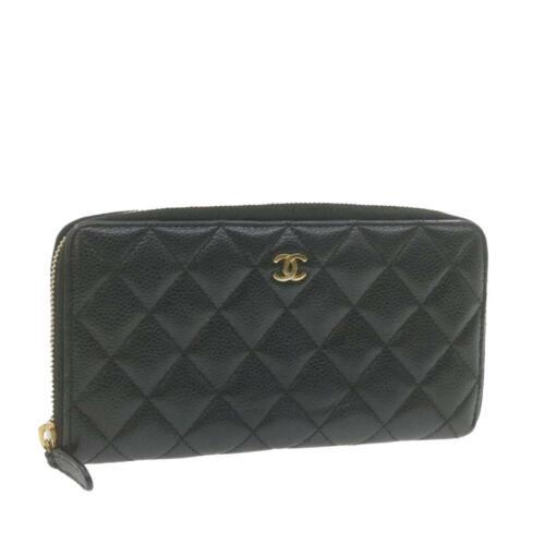 Authentic CHANEL Caviar Skin Matelasse Long Wallet: This item qualifies for FREE DOMESTIC SHIPPING to customers in the USA Brand: CHANEL Material: Leather Type: unknown Country/Region of Manufacture: Spain Color: Black Department: Woman UPC: Does not a