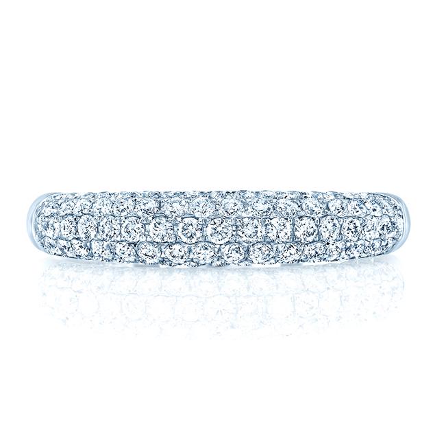 Diamond Pave Ring In 14k White Gold: This item qualifies for FREE DOMESTIC SHIPPING to customers in the USA Elegant Diamond Pave Ring With 0.54 Ctw Vs Diamonds Set In 14 Karat White Gold 14 Karat White Gold Wedding Band With 83 Round Bri