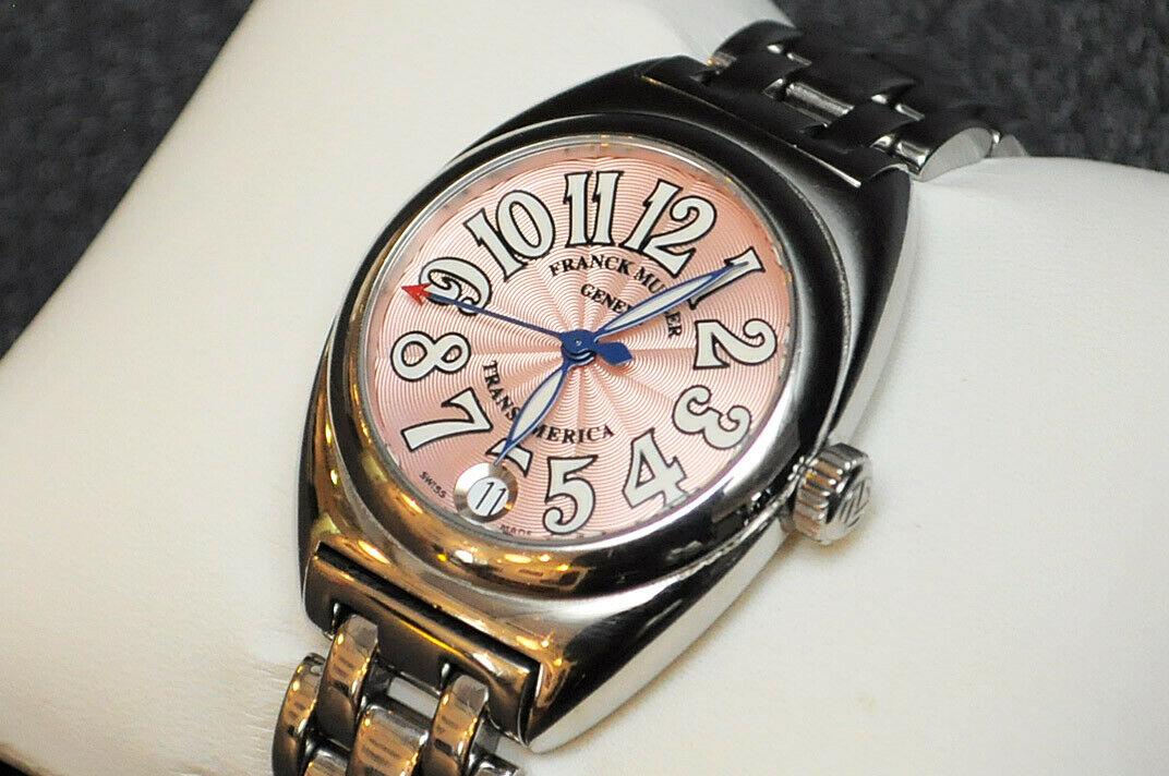 Authentic FRANCK MULLER Transformer USA Women's 2000L: This item qualifies for FREE DOMESTIC SHIPPING to customers in the USA Condition: Used (pre-owned) Wrist size is 15cm. Case size is 30mm. There are small scars and rubbing from normal use which may no