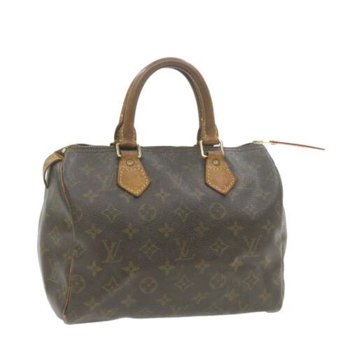 Authentic LOUIS VUITTON Monogram Speedy 25 Hand Bag: This item qualifies for FREE DOMESTIC SHIPPING to customers in the USA Brand: LOUIS VUITTON Size: W25 x H19 x D15cm(Approx) Color: Monogram Country/Region of Manufacture: France Material: Monogram Can