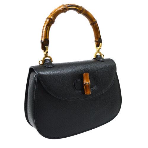 Authentic GUCCI Logos Bamboo Hand Bag Black: This item qualifies for FREE DOMESTIC SHIPPING to customers in the USA Size: Medium Features: Detachable Strap Accents: Logo Color: Black Model: GUCCI 2way bag MPN: Does Not Apply Country/Region of Ma