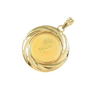 Authentic K18YELLOW GOLD(frame)Coin Pendant: This item qualifies for FREE DOMESTIC SHIPPING to customers in the USA Material: K18Yellow Gold (Frame) Mpn: 325780 Gender: Ladies The BIDHAUS Guarantee: Photos descriptions and estimates