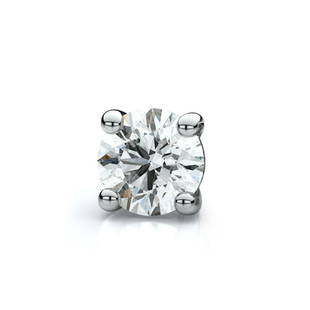 18k White Gold 4-prong Round Diamond Single Stud: This item qualifies for FREE DOMESTIC SHIPPING to customers in the USA This Stylish Diamond Single Stud Earring Comes Set In 18k White Gold Metal With A 4-prong Setting And A Breathtaking Round