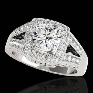 1.65 ctw Certified Diamond Solitaire Halo Ring 10k: This item qualifies for FREE DOMESTIC SHIPPING to customers in the USA 1.65 ctw Certified Diamond Solitaire Halo Ring 10k White Gold Designer Brand Luxury Jewelrymade in the USA Suggested Retail