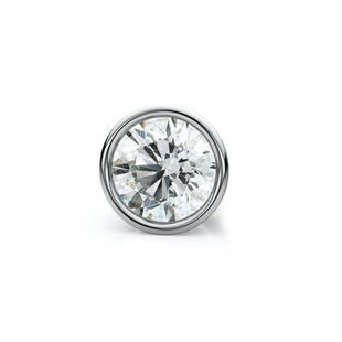 14k White Gold Bezel Round Diamond Single Stud Earring: This item qualifies for FREE DOMESTIC SHIPPING to customers in the USA This Stylish Diamond Single Stud Earring Comes Set In 14k White Gold Metal With A Bezel Setting And A Breathtaking Round