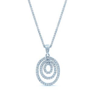 Multi Oval Diamond Penant In 18k White Gold (1/4: This item qualifies for FREE DOMESTIC SHIPPING to customers in the USA Delicate Triple Oval Diamond Pendant Showcasing Brilliant Cut Diamonds (h-i/vs 0.25ctw.) Exquisitely Set In A Classic 18k White