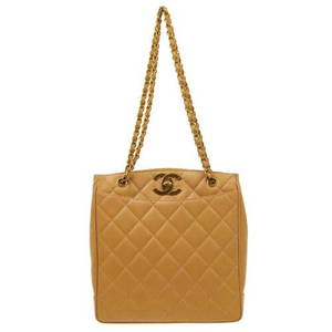 Authentic CHANEL Quilted Chain Shoulder Tote Bag