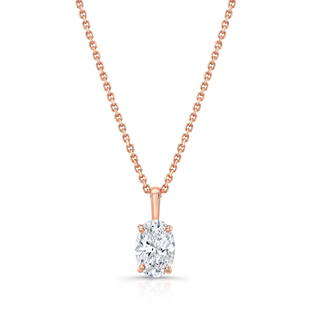 Oval Diamond Solitaire Pendant In A Platinum Fleur De: This item qualifies for FREE DOMESTIC SHIPPING to customers in the USA This Stunning Diamond Solitaire Necklace Features A 3/4 Carat Oval Diamond In A Platinum 4-prong Fleur De Lis Setting On A