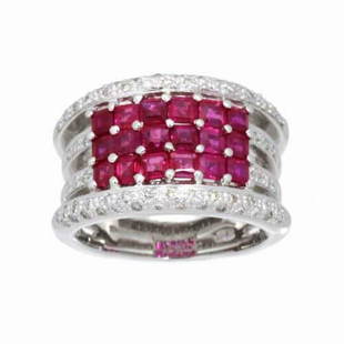 Authentic Ruby 3.00ct Diamond 0.47ct Ring 14K WG 585: This item qualifies for FREE DOMESTIC SHIPPING to customers in the USA Style: Ring Department: Women Material: 14K Color: White Gold Size.: 6.75(Us) Weight: 10.2G(0.35Oz) The MYNT Guarantee: