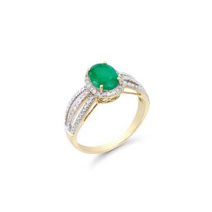 1.28 CTS CERTIFIED DIAMONDS & BRASIL EMERALDS 14K: This item qualifies for FREE DOMESTIC SHIPPING to customers in the USA 14K YELLOW GOLD 2.50 GRAMS DIAMONDS 0.9MM - 42 PCS -0.18 CTS COLOR H-I , GRADE I1-I2 BRASIL EMERALD OVAL 8X6 -1 PCS - 1.10