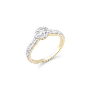 0.53 CTS TW CERTIFIED DIAMONDS 14K YELLOW GOLD DESIGNER: This item qualifies for FREE DOMESTIC SHIPPING to customers in the USA 14K YELLOW GOLD 3.00 GRAMS DIAMONDS 3.8MM-1PCS-0.22CTS & 1.00MM-60 PCS -0.31 CTS COLOR H-I, GRADE I1I2 The Mynt Auctions