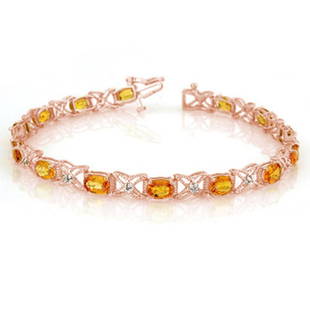 10.15 ctw Yellow Sapphire & Diamond Bracelet 18k Rose: This item qualifies for FREE DOMESTIC SHIPPING to customers in the USA 10.15 ctw Yellow Sapphire & Diamond Bracelet 18k Rose Gold Designer Brand Luxury Jewelrymade in the USA Suggested Retail