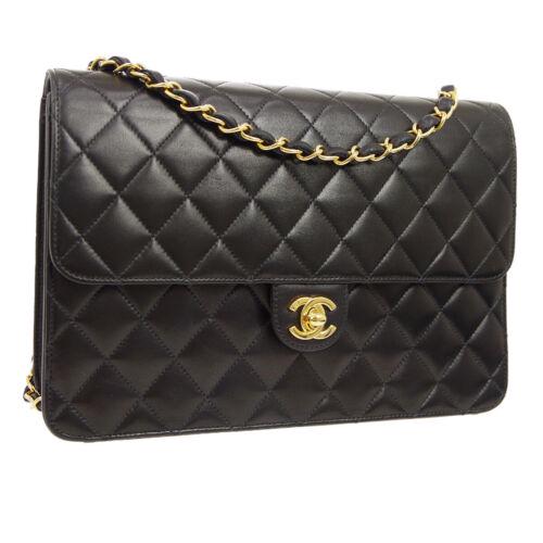 Authentic CHANEL Quilted Chain Shoulder Bag: This item qualifies for FREE DOMESTIC SHIPPING to customers in the USA Size: Medium Features: Flap Turnlock Country/Region of Manufacture: France Color: Black Department: Women Brand: CHANEL Style: Sh