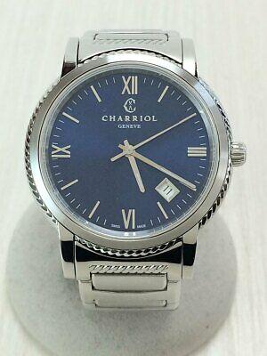 Authentic Charriol P40S2.930.002 Quartz Analog: This item qualifies for FREE DOMESTIC SHIPPING to customers in the USA Brand: CHARRIOL Color blue Material / Fabric Stainless steel Actual size Watch: Case length: 4.8 / Case width: 4.2 / Dial length: