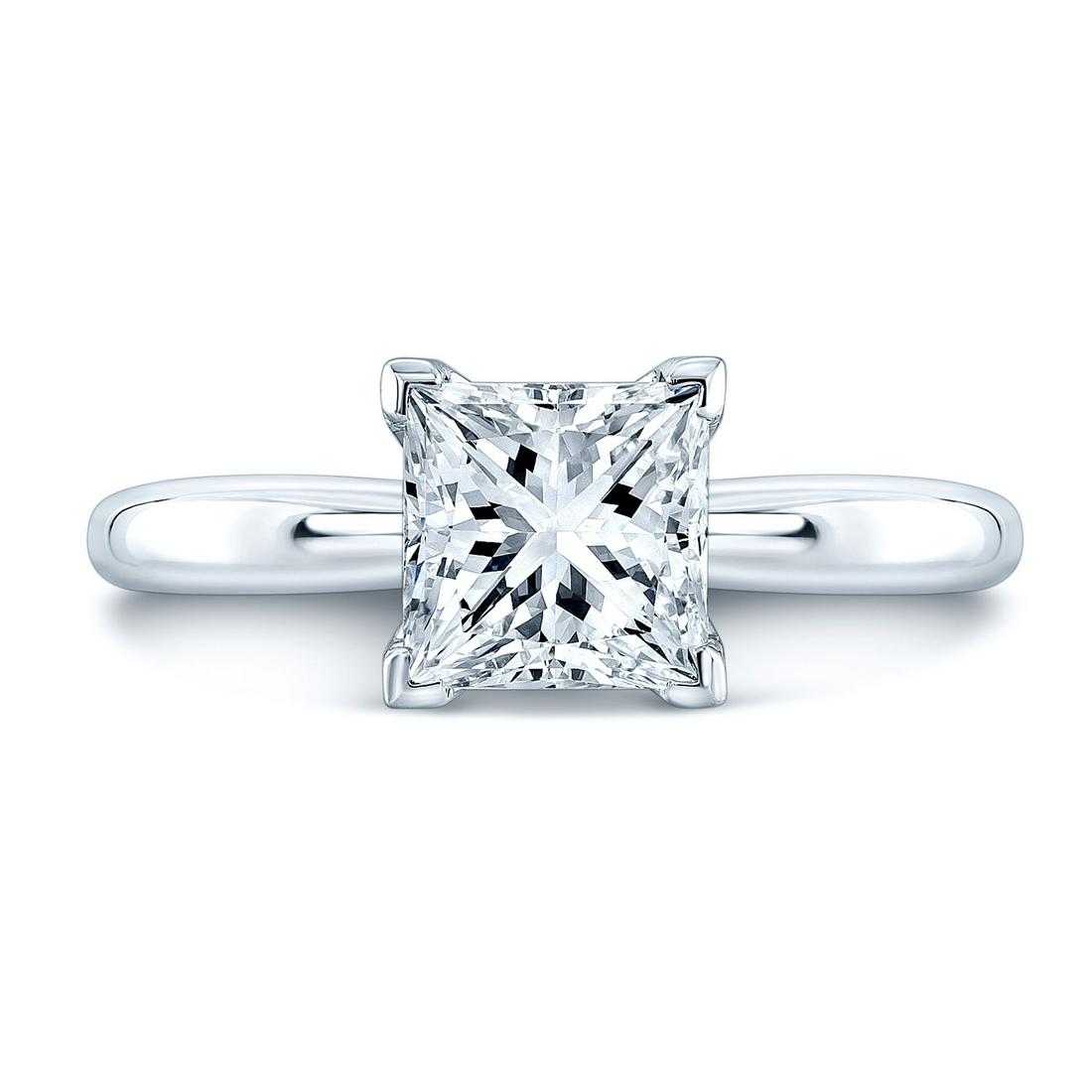 Cubic Zirconia Round Brilliant Cut Solitaire In: This item qualifies for FREE DOMESTIC SHIPPING to customers in the USA Stunning Engagement Ring Showcasing A Sparkling Round Brilliant Cut Cz (1ctw) Prong In A Classic Platinum Setting Platinum 950 So