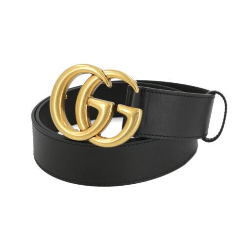 Authentic GUCCI GG Marmont Double G Belt Leather Black: This item qualifies for FREE DOMESTIC SHIPPING to customers in the USA Brand: Gucci Department: Women Style: Belt Size.: 90/36 Material: Leather Weight: 8.5Oz Color: Black Engraved: 400593 525040 The