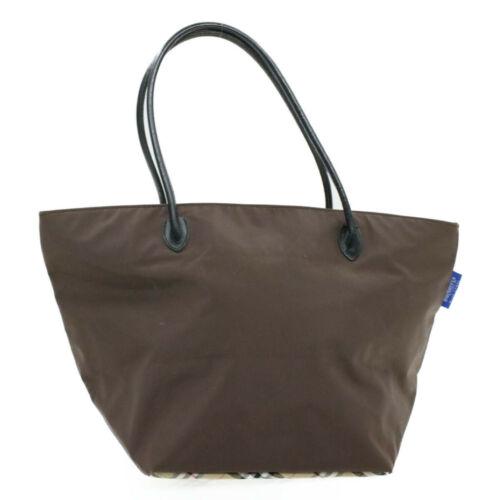 Authentic BURBERRY Blue Label Nova Check Nylon Hand Bag: This item qualifies for FREE DOMESTIC SHIPPING to customers in the USA Size: W25 x H28 x D25cm(Approx) Material: Nylon Department: Women Color: Brown Style: Hand Bag Brand: BURBERRY UPC: Does not appl