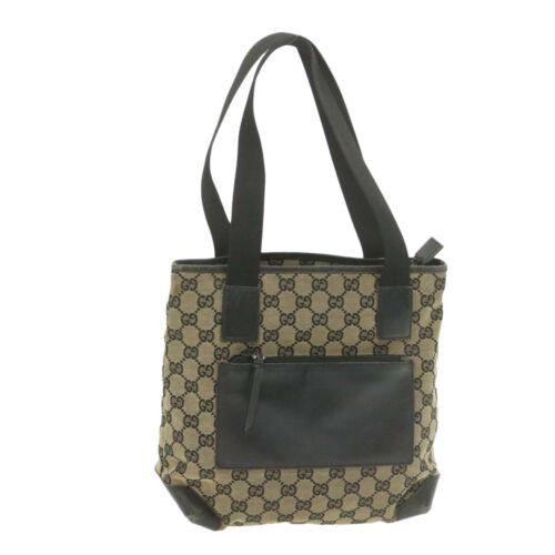 Authentic GUCCI GG Canvas Tote Bag Beige Black: This item qualifies for FREE DOMESTIC SHIPPING to customers in the USA Brand: GUCCI Size: W25 x H25 x D11cm / Shoulder Drop 20cm(Approx) Color: Beige / Black Country/Region of Manufacture: Italy Mater