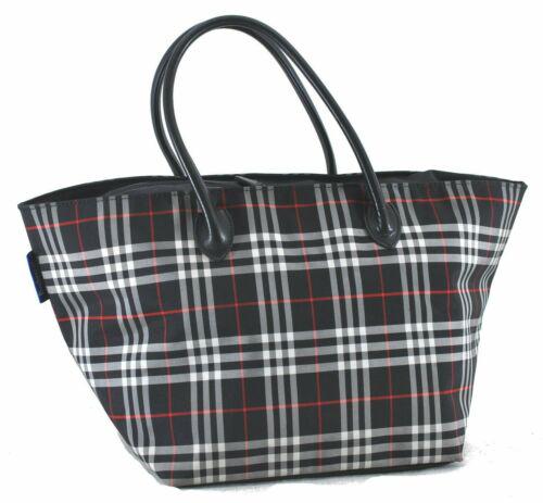 Authentic Burberrys BLUE LABEL Check Tote Hand Bag: This item qualifies for FREE DOMESTIC SHIPPING to customers in the USA Brand: Burberrys Type: Tote Bag Bag Length: 18.5inches (47cm) Department: Women Bag Height: 9.4inches (24cm) Material: Nylon Bag