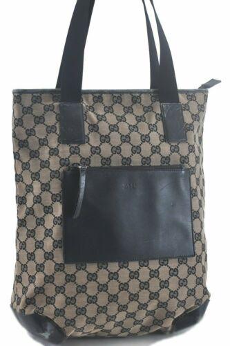 Authentic GUCCI Shoulder Tote GG Canvas Leather Brown: This item qualifies for FREE DOMESTIC SHIPPING to customers in the USA Brand: GUCCI Style: Tote Bag Country/Region of Manufacture: Italy Type: Tote Bag Serial Number: 0190401200047 Department: Women B