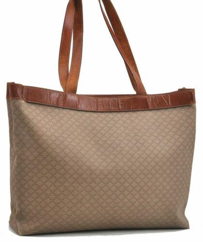 Authentic CELINE Macadam Pattern Shoulder Tote Bag PVC: This item qualifies for FREE DOMESTIC SHIPPING to customers in the USA Brand: CELINE Bag Height: 13.4inches (34cm) Material: PVC/Leather Bag Depth: 4.3inches (11cm) Style: Tote Bag MPN: Does not apply