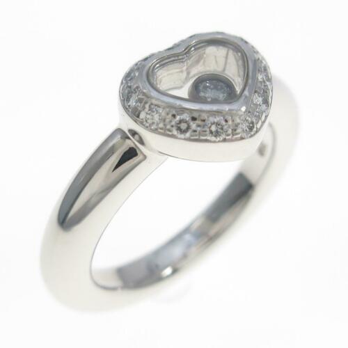 Authentic Chopard Heart Diamond Ring: This item qualifies for FREE DOMESTIC SHIPPING to customers in the USA Brand: Chopard Material: 750Wg Gender: Ladies Size: 7.5 (Jpn Size) Accessories: No Warranty Card Actualsize: Width:8.0Mm Centerst