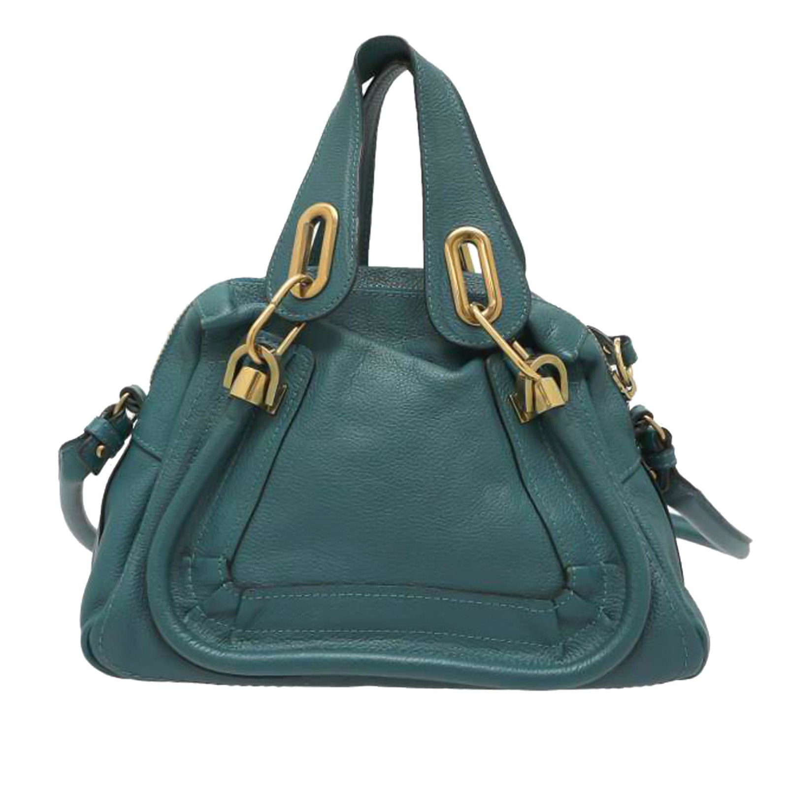 Authentic Chloe Paraty Leather Satchel: This item qualifies for FREE DOMESTIC SHIPPING to customers in the USA The Paraty satchel features a leather body flat leather handles a detachable rolled leather strap a top zip closure and an interi