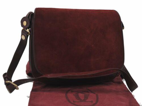 Authentic Cartier Must de Cartier Leather Suede: This item qualifies for FREE DOMESTIC SHIPPING to customers in the USA Brand: Cartier Bag Length: 11inches (28cm) Bag Height: 9.1inches (23cm) Bag Depth: 2.4inches (6cm) Strap Drop: 10.2-18.1inches (2