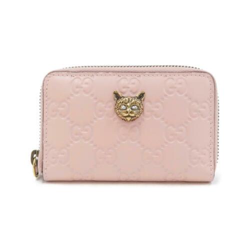 Authentic GUCCI coin case 548064 0G6FT: This item qualifies for FREE DOMESTIC SHIPPING to customers in the USA Brand: Gucci Material: Calf Type: Coin Purse Size: W X H X Gusset (W) : 12Cm X 8Cm X 2Cm Color: 5877/Pink / Gold Parts Mpn: 54806