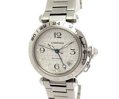 Authentic Cartier Pasha C Meridian W31078M7 Automatic: This item qualifies for FREE DOMESTIC SHIPPING to customers in the USA comment "Pasha C Meridian" in the Pasha series with a GMT function that can display the time in two countries. On the silver-colo