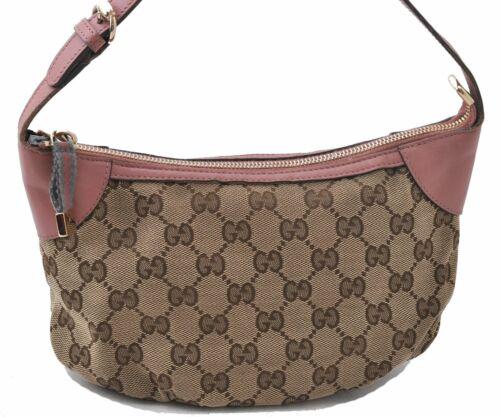 Authentic GUCCI Hand Bag Pouch GG Canvas Leather 224093: This item qualifies for FREE DOMESTIC SHIPPING to customers in the USA Brand: GUCCI Style: Hand Bag Country/Region of Manufacture: Italy Type: Hand Bag Serial Number: 224093002058 Department: Women Ba