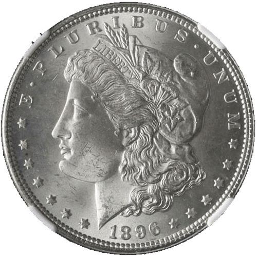 Authentic 1896-P Morgan Silver Dollar NGC MS64 Blast: This item qualifies for FREE DOMESTIC SHIPPING to customers in the USA Certification: Ngc Grade: Ms64 Circulated/Uncirculated: Circulated Certification Number: 4597695-020 Composition: Silver Year: 18