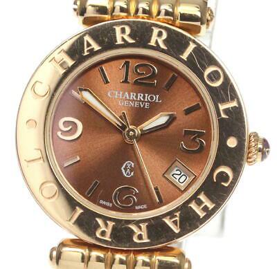 Authentic Philip Charriol Alexander Date Quartz Ladies: This item qualifies for FREE DOMESTIC SHIPPING to customers in the USA State rank Body rank B Belt trunk B + Product condition Glass light scratches Case some thin scratches small dents Bezel Some thi