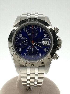 Authentic TUDOR Chrono Time 79280 Automatic Analog: This item qualifies for FREE DOMESTIC SHIPPING to customers in the USA Brand: TUDOR Color blue Self-winding Analog Material / Fabric Stainless steel Actual size Watch: Case length: 4.7 / Case width: 4