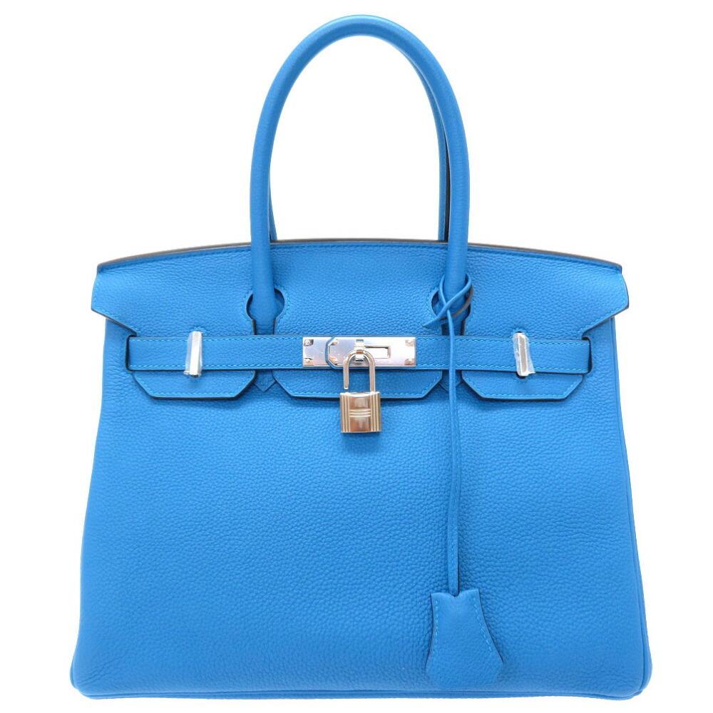 Authentic Hermes Birkin 30 Verso Togo Blue Zanzibar: Brand: Hermes Type: Handbag Gender: Women Accessories: Box, Clochette, Dust bag, Key, Padlock Condition: Used (very good) Line: Birkin Material: Togo leather Color: Malachite Size (HxWxD): 21cm x 30cm