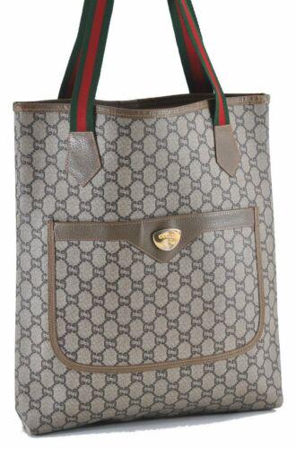 Authentic GUCCI Web Sherry Line GG Plus Shoulder Tote: This item qualifies for FREE DOMESTIC SHIPPING to customers in the USA Brand: Gucci Style: Tote Bag Country/Region Of Manufacture: Italy Type: Tote Bag Bag Length: 12Inches (30.5Cm) Department: Women
