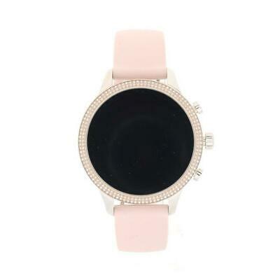 Authentic MICHAEL KORS RUNWAY MKT5055 Smart Watch: This item qualifies for FREE DOMESTIC SHIPPING to customers in the USA Brand: MICHAEL KORS Product Name: MICHAEL KORS RUNWAY Ladies Watch Smart Watch Quartz SS Rubber Pink Silver Rhinestone second han