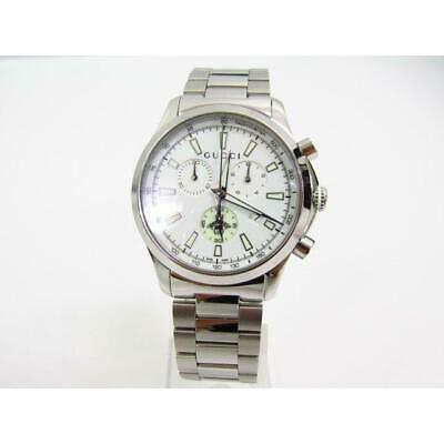 Authentic GUCCI YA126472 126.4 Chronograph Quartz: This item qualifies for FREE DOMESTIC SHIPPING to customers in the USA GUCCI YA126472 / 126.4 Chronograph Quartz Watch Product Summary It will be a used product. Status There are small scratches on th