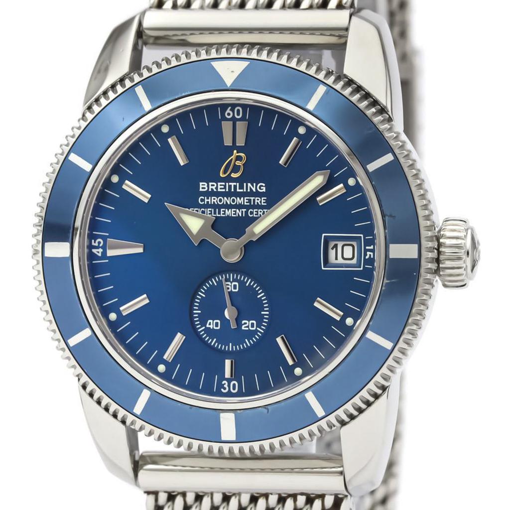 Authentic Breitling Superocean Automatic Stainless: Brand: Breitling Model: A37320 Type: Sports watch Gender: Men Material (Case): Stainless steel Material (Band): Stainless steel Color (Dial): Blue Movement: Self Winding (Automatic) Functions: Date Ca