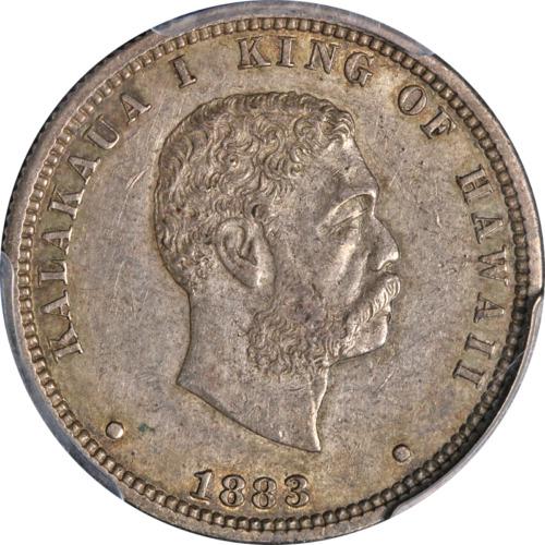 Authentic 1883 Hawaii Quarter PCGS AU50 Great Eye: This item qualifies for FREE DOMESTIC SHIPPING to customers in the USA Certification: Pcgs Grade: Au50 Composition: Silver Certification Number: 10987.50/29303548 Circulated/Uncirculated: Circulated Y