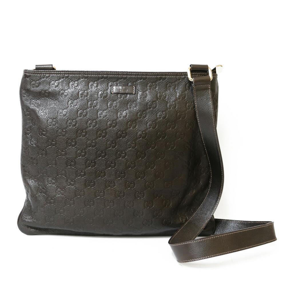 Authentic GUCCI Shoulder Bag Shima Brown Women's: This item qualifies for FREE DOMESTIC SHIPPING to customers in the USA Brand: Gucci Type: Shoulder bag Gender: Women Condition: Used (good) Material: Leather Color: Brown Size (HxWxD): 30cm x 35cm x 1