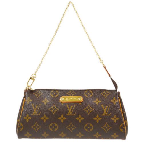 Authentic LOUIS VUITTON EVA 2WAY CHAIN HAND BAG POUCH: This item qualifies for FREE DOMESTIC SHIPPING to customers in the USA Size: Small Features: Chain Strap Detachable Strap Accents: Logo Color: Brown Model: Monogram Year Manufactured: 2010-2019 Countr