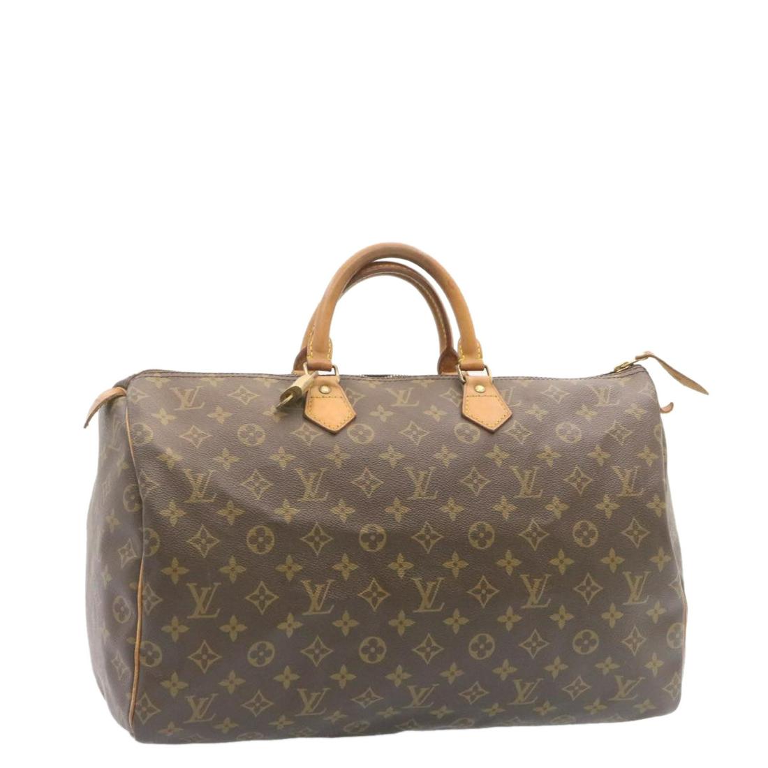 Authentic LOUIS VUITTON Monogram Speedy 40 Hand Bag LV: This item qualifies for FREE DOMESTIC SHIPPING to customers in the USA Brand: LOUIS VUITTON Style: Hand Bag Material: Monogram Canvas Color: Monogram Made In: France Size (Inches): W15.7 x H9.8 x D7.5