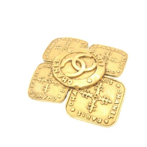 Authentic CHANEL Brooch Gold Tone CC: This item qualifies for FREE DOMESTIC SHIPPING to customers in the USA Brand: Chanel Department: Women Style: Brooch Country Of Manufacture: France Material: Metal Type: Brooch Color: Gold Tone Format